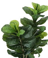 Monarch Specialties 41" Indoor Artificial Floor Fiddle Tree with Black Pot