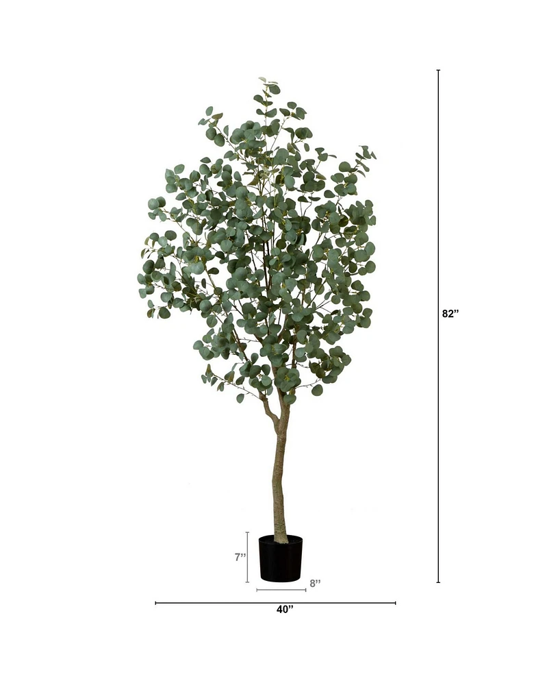 Nearly Natural 7ft. Artificial Greco Eucalyptus Tree
