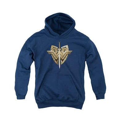 Wonder Woman Movie Youth Sword Emblem Pull Over Hoodie / Hooded Sweatshirt