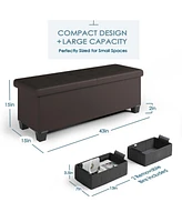 Nestl Inch Ottoman Storage Bench with Bins