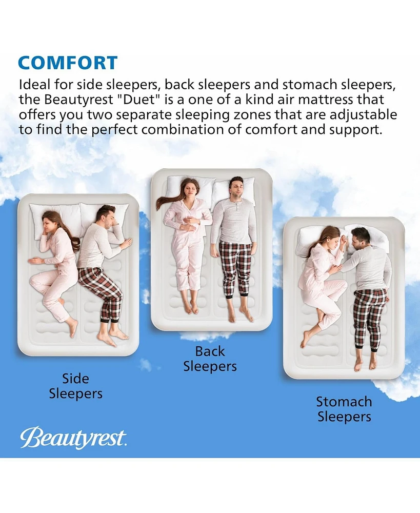 Beautyrest Duet 18" Queen Inflatable Air Mattress with Built-in Pump, Queen