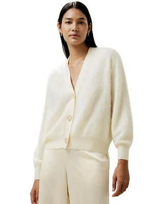 Lilysilk Women's Hestia Button Front V Neck Cardigan