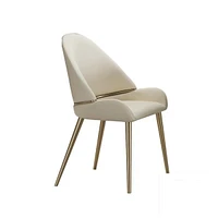 Dining Chair With Pu Leather Color Metal Legs (Set Of 2)