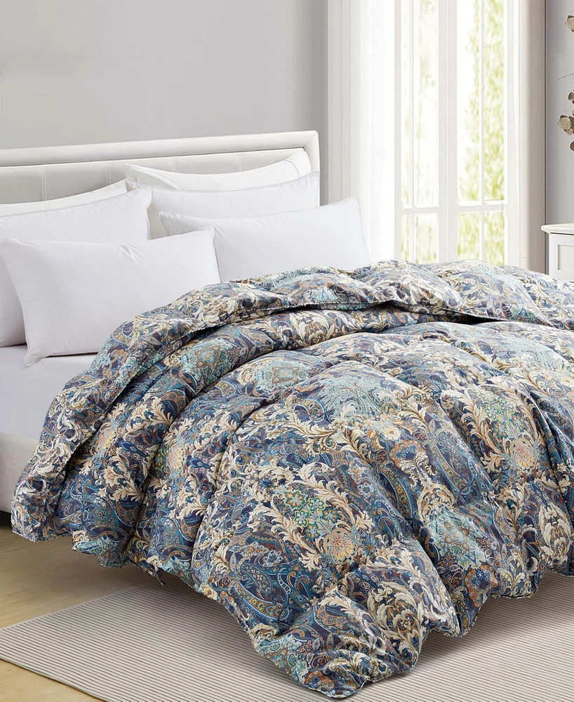 Unikome Printed All Season White Goose Feather Fiber Comforter