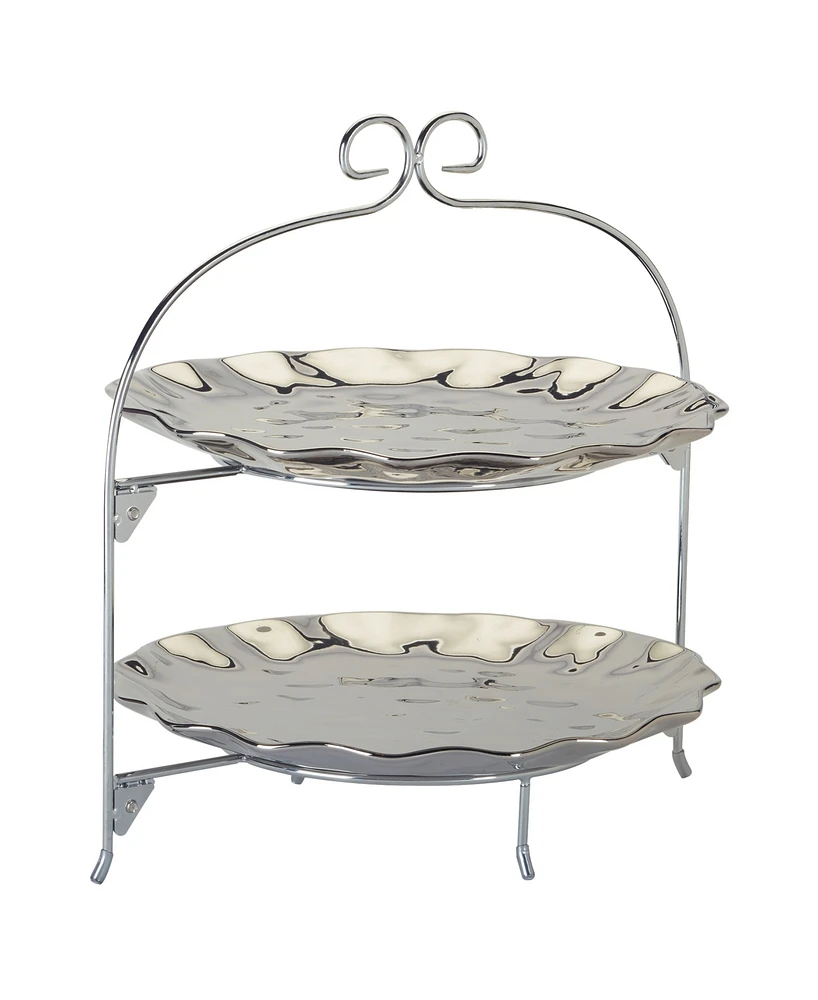 Certified International Silver Coast 2 Tier Rack with 11" Plates
