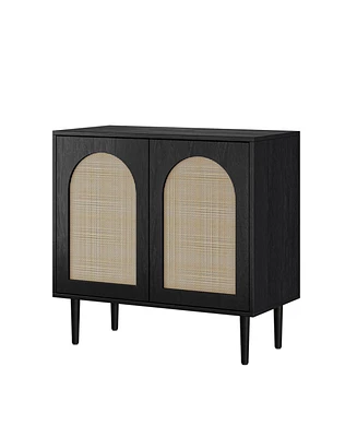 Broyles Contemporary Accent Cabinet with Wood Legs