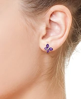 Effy Amethyst (3-7/8 ct. t.w.) & Diamond (1/20 ct. t.w.) Butterfly Statement Earrings in 14k Gold