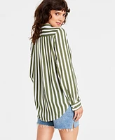 On 34th Women's Button-Front Crepe Shirt