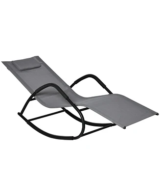 Outsunny Rocking Chair for Sunbathing, Lawn, Garden or Pool