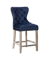 WestinTrends Tufted Velvet Counter Stool (Set of 2)