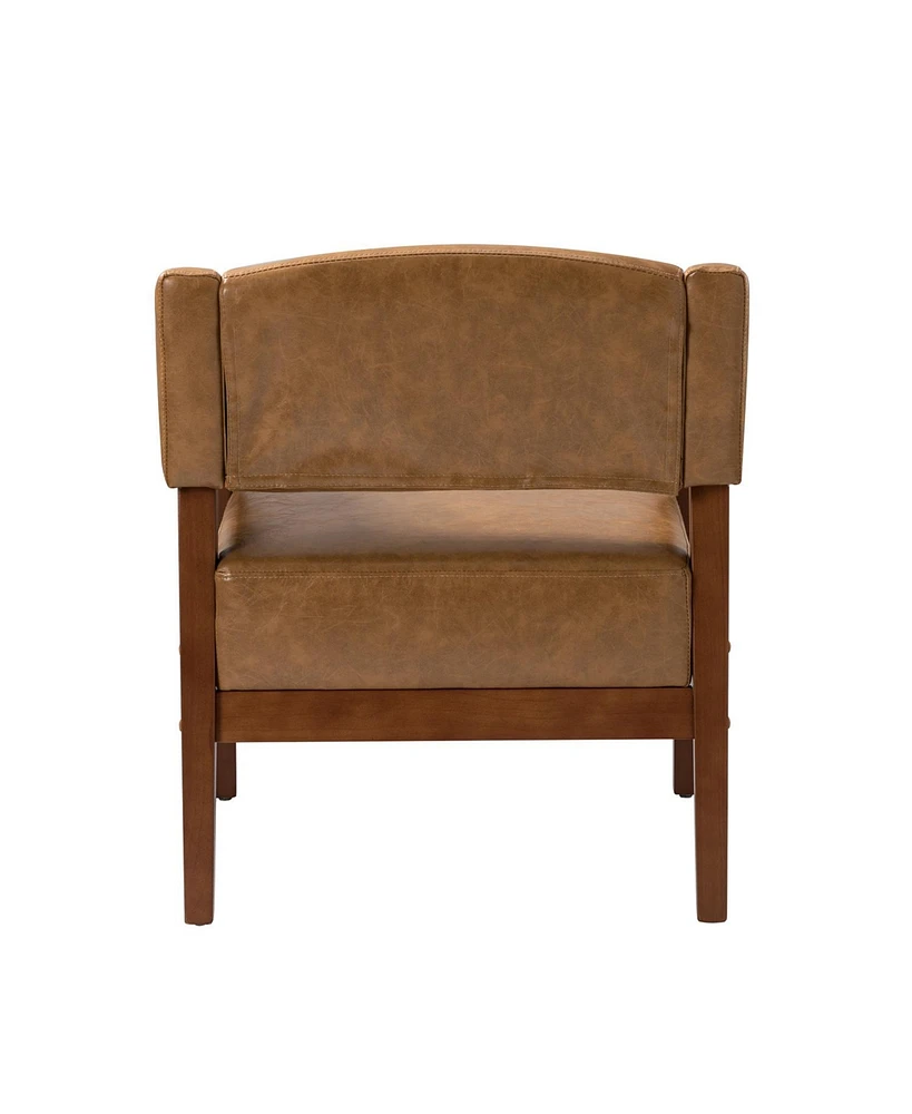 Modern Faux Leather Accent Arm Chair for Bedroom Office