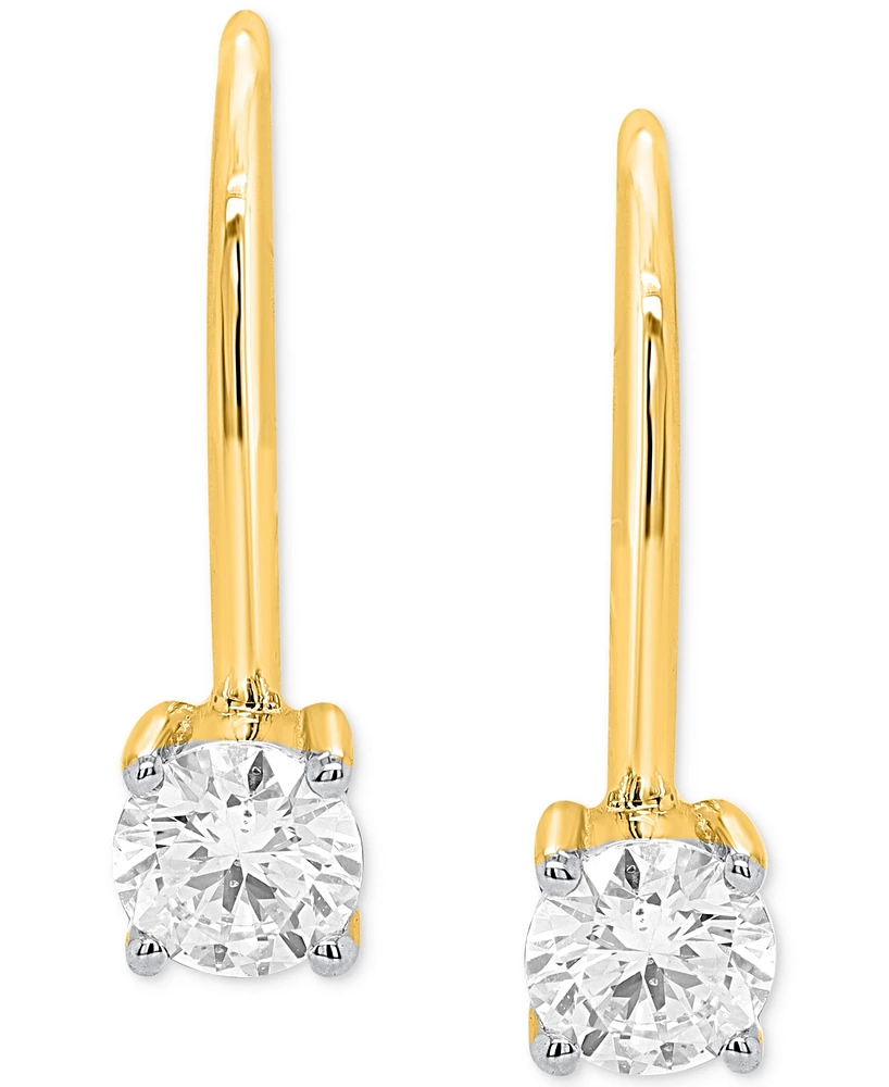 Forever Grown Diamonds Lab Diamond Leverback Earrings (1/2 ct. t.w.) Sterling Silver or 14K Gold-Plated