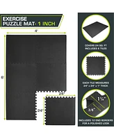 Exercise Puzzle Mat 1-in, 24 Sq Ft - 6 Tiles