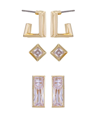 Vince Camuto Gold-Tone 3-Piece Stud Button Earrings
