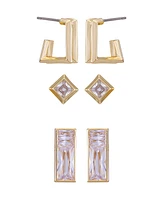 Vince Camuto Gold-Tone 3-Piece Stud Button Earrings