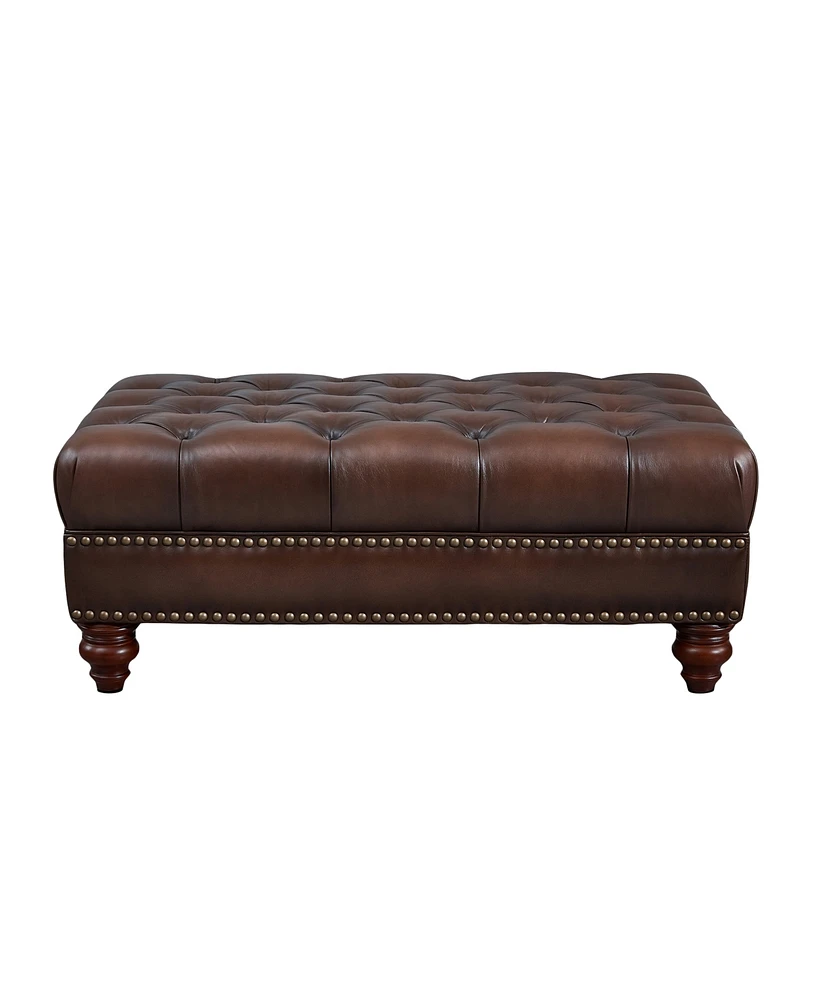 Alton Bay 44" Top Grain Leather Ottoman