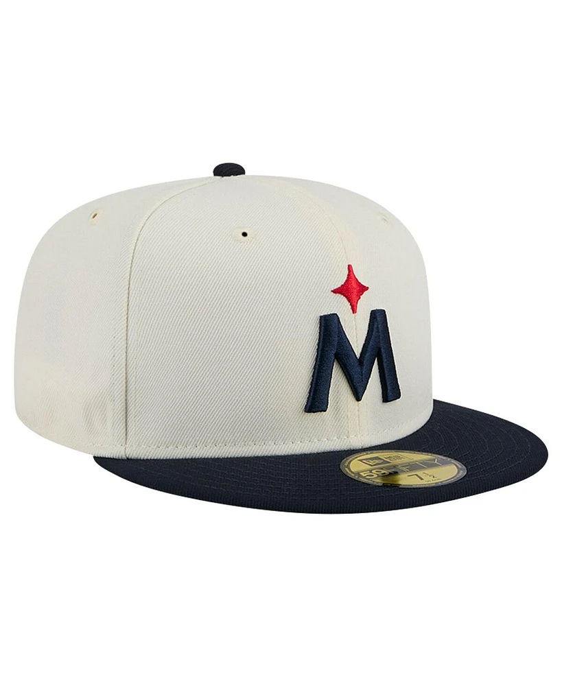 New Era Men's White Minnesota Twins Evergreen Chrome 59Fifty Fitted Hat