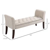 Homcom End of Bed Bench with Button Tufted Design