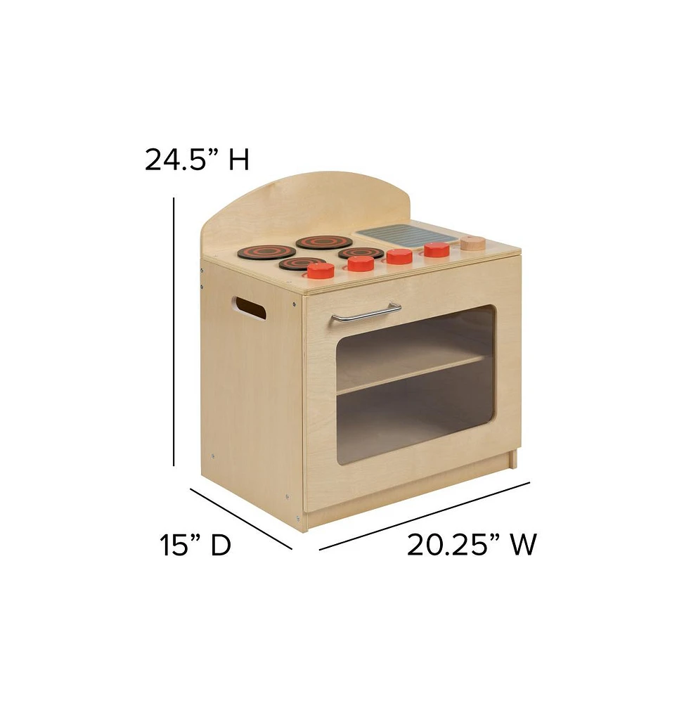 Children's Wooden Kitchen Stove With Turnable Knobs For Commercial Or Home Use