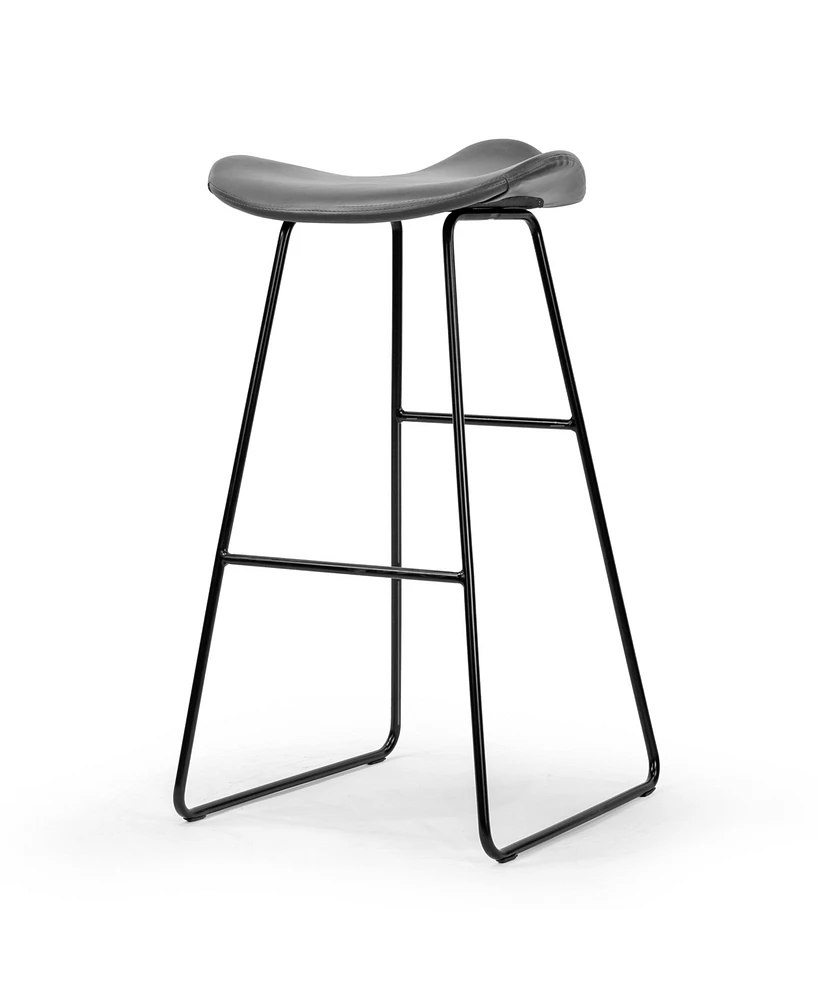 Glamour Home 29.5" Aoi Polyester, Metal Barstool, Set of 2