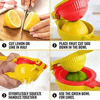 Metal 2-In-1 Lemon Squeezer Manual - Sturdy