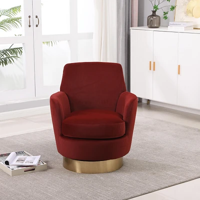 Swivel Barrel Chair with Gold Base