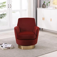 Swivel Barrel Chair with Gold Base