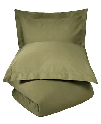 Superior Cotton Percale 300 Thread Count Solid Lightweight Duvet Cover Set