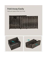 Decorative Rattan-Look Storage Basket with Cotton Liner and Carry Handles
