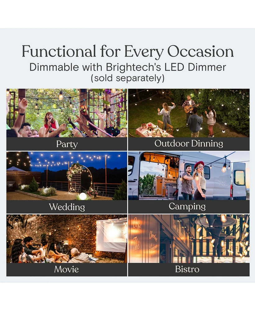 Brightech Ambience Pro 48ft Indoor/Outdoor Led String Lights with Spiral Buls