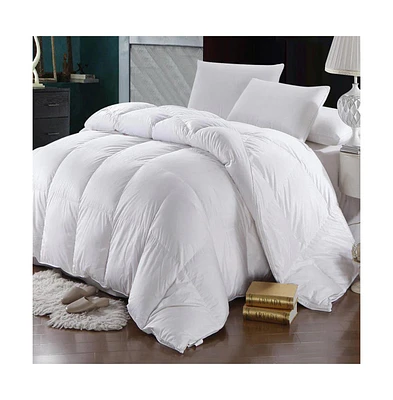 Egyptian Linens Goose Down Comforter 600 Thread Count 750 Fill Power, Full/Queen