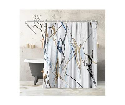 71x74 Abstract Shower Curtain - Moonstruck by Pi Creative Art