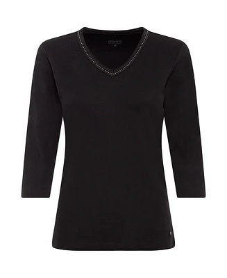 Olsen Women's Embellished V-Neckline T-Shirt