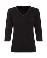 Olsen Women's Embellished V-Neckline T-Shirt