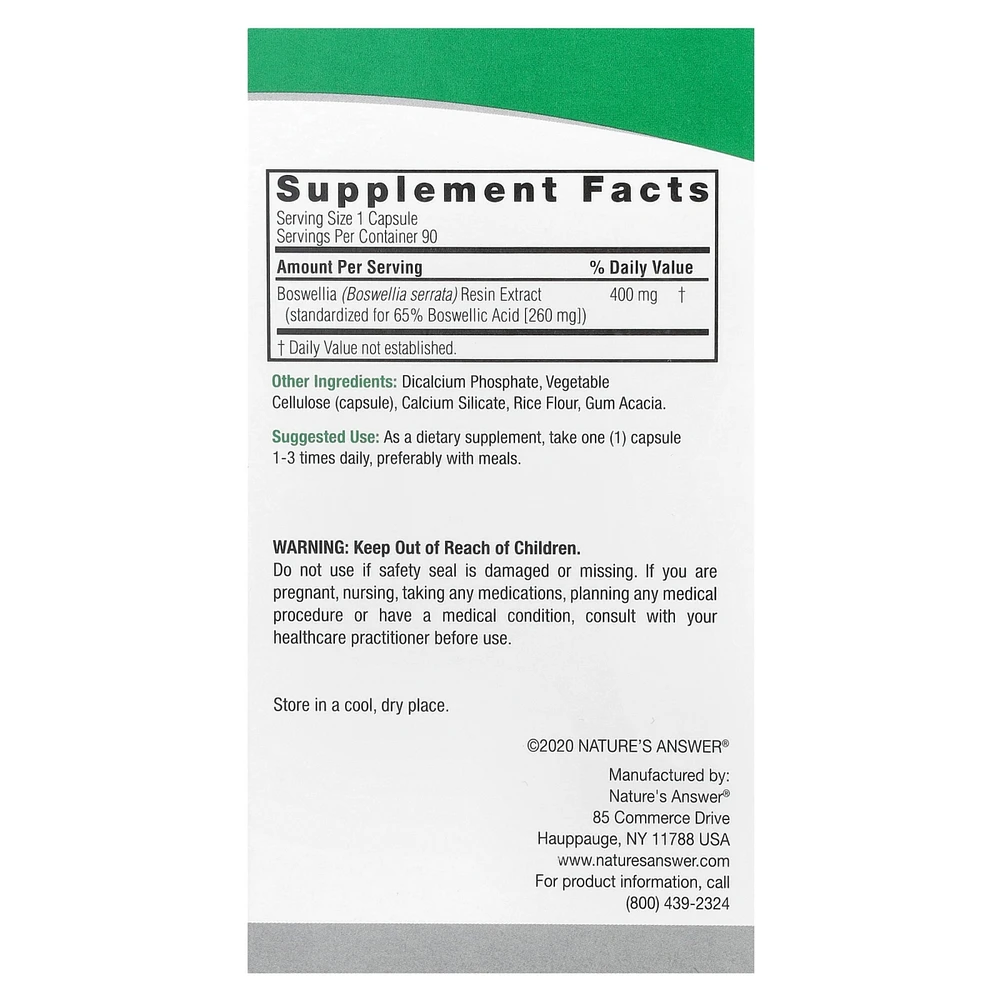 Nature's Answer Boswellia Standardized Extract