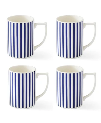 Spode Blue Italian Steccato Striped Mugs, Set of 4