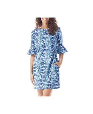 Beach House Style Animal Inspired Print Tenley Smocked Waist Tank Dress