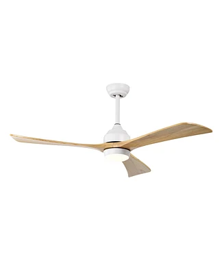 52" Ceiling Fan with Remote Control, 6 Speeds (White/Natural)