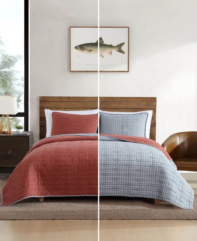 Eddie Bauer Troutdale Reversible 3 Piece Quilt Set, King
