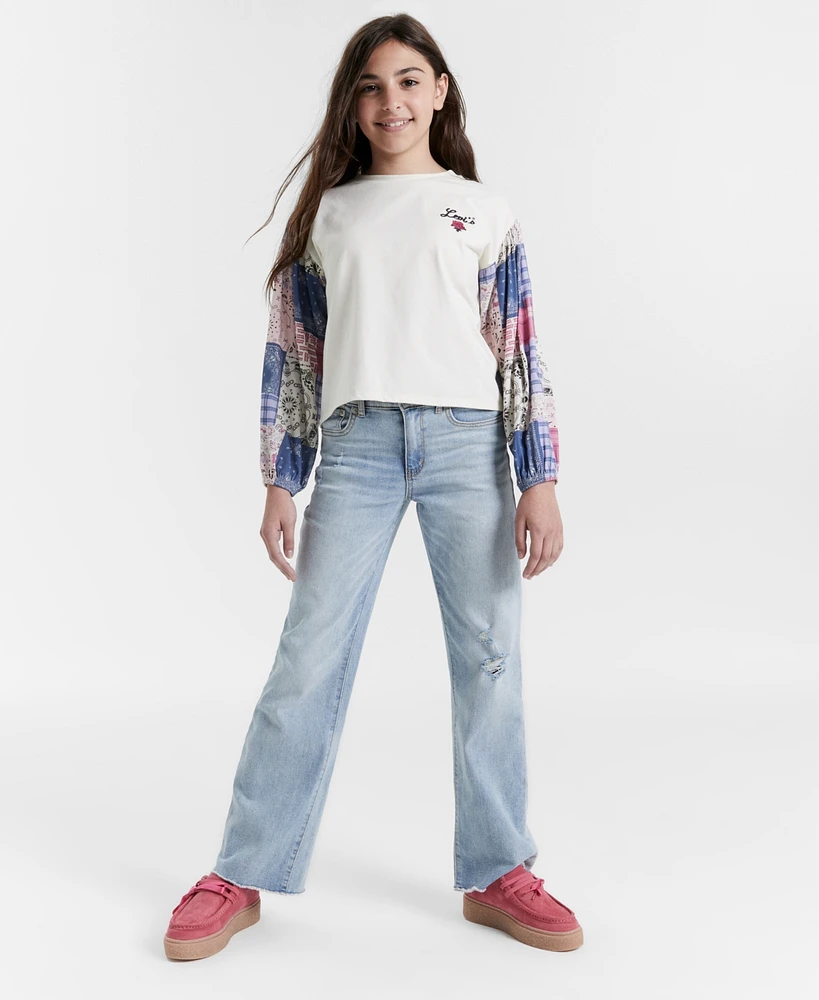 Levi's Big Girls Vintage-Like Mid Rise Wide Leg Jeans