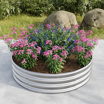 47.24x11.4" Tall Round Metal Garden Bed for Vegetables and Flowers