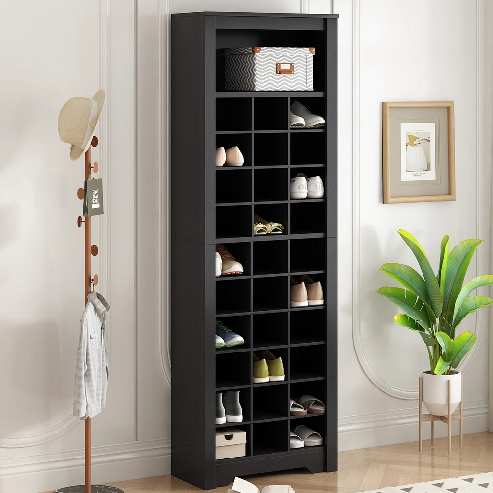 30 Shoe Cubby Console: Stylish, Contemporary Storage