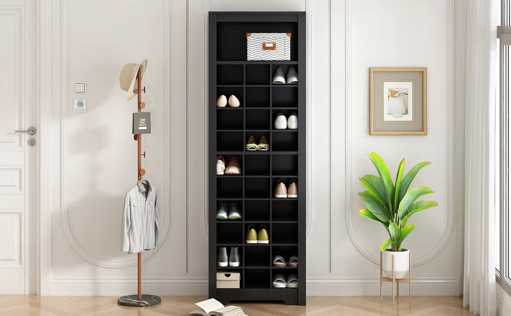 30 Shoe Cubby Console: Stylish, Contemporary Storage