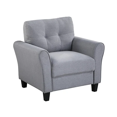 35" Modern Living Room Armchair Linen Upholstered Couch Furniture For Home Or Office