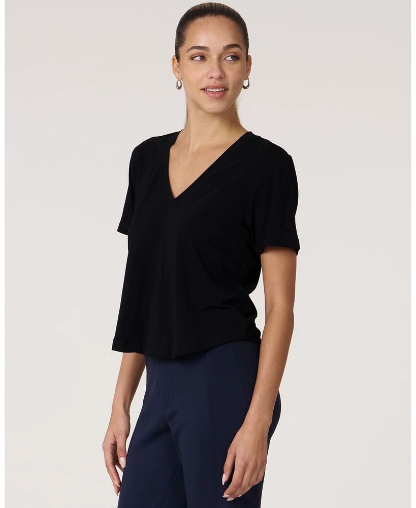 Rebody Active Women's Essentials V Neck Short Sleeve Top