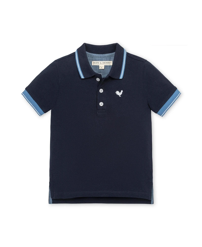 Hope & Henry Boys Short Sleeve Knit Pique Polo Shirt