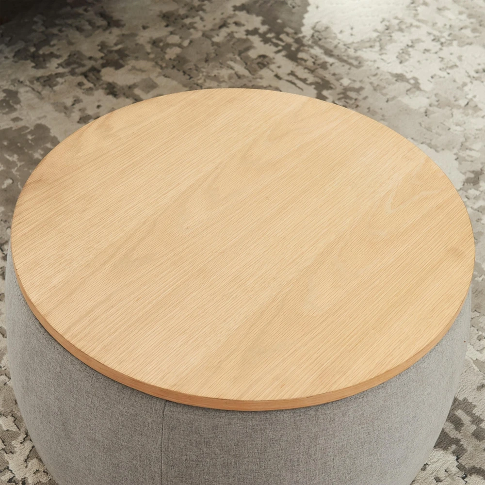 Round Storage Ottoman, 2 in 1 Function