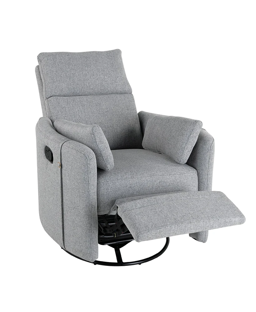 360 Swivel Recliner with Removable Pillows for Living Room
