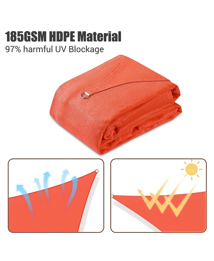 12x12 Ft 97% Uv Block Square Sun Shade Sail Heavy Duty Hdpe Canopy Patio Lawn