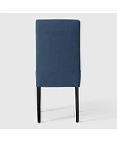 WestinTrends Upholstered Linen Fabric Dining Chair Set of 2